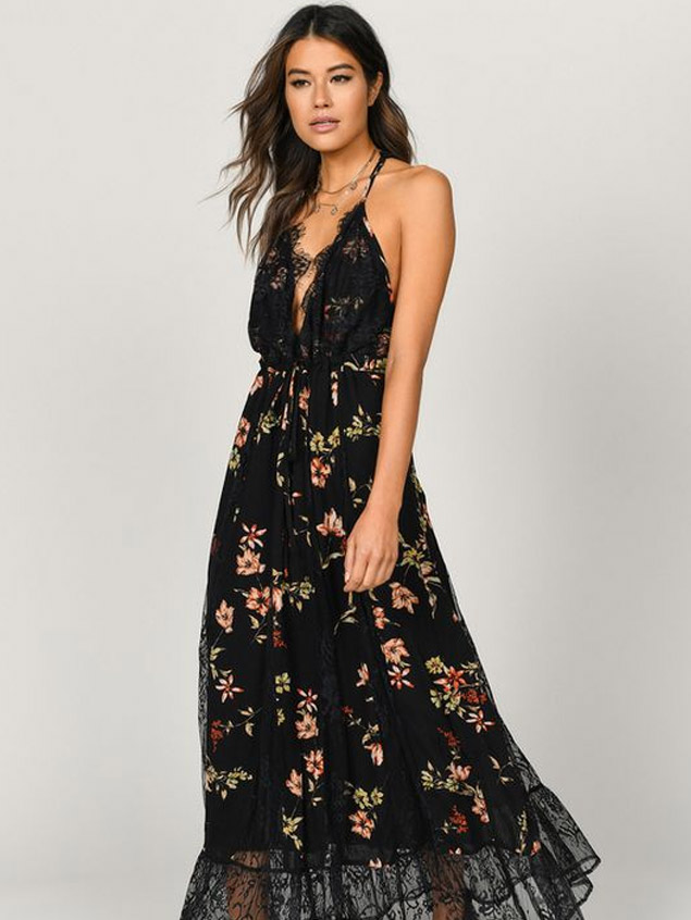 Bluebell Black Floral Maxi Dress