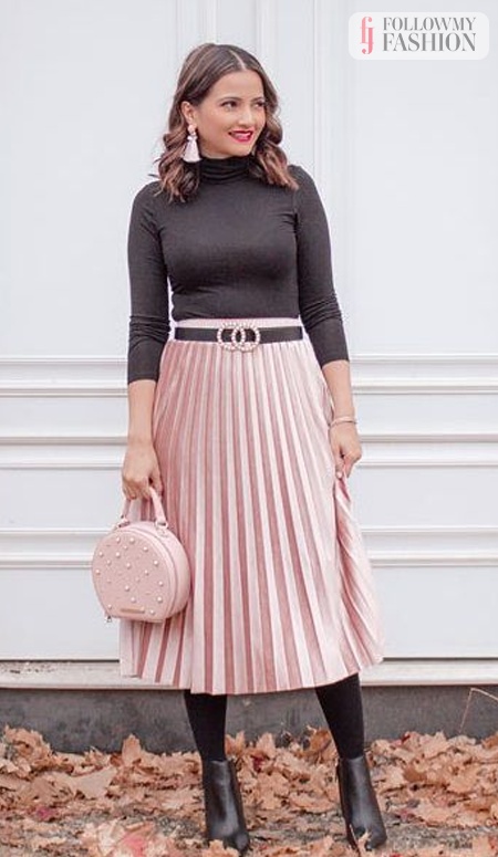 Cabled Sweater Dress Or Pleated Skirts (1)