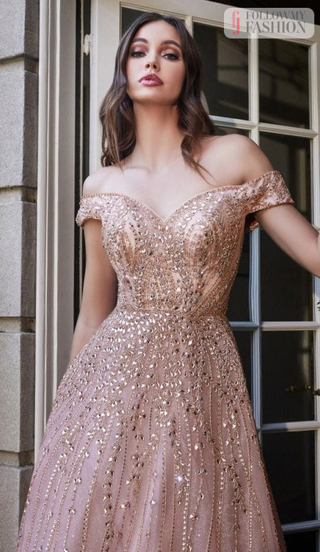 Vintage Rose Sequin Wedding Gown